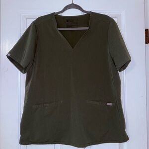 Figs Technical Collection Olive Scrub Top